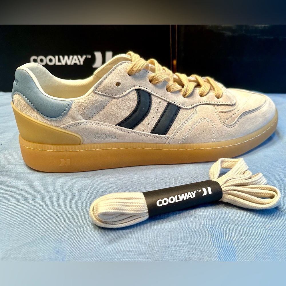 New Men’s Suede Coolway Sneakers in Stone. US Size 9.